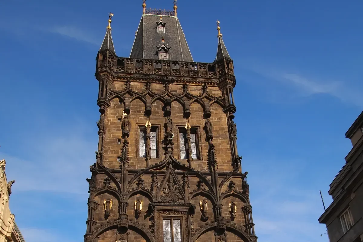Powder Tower, a Gothic gate beside Republic Square in Prague